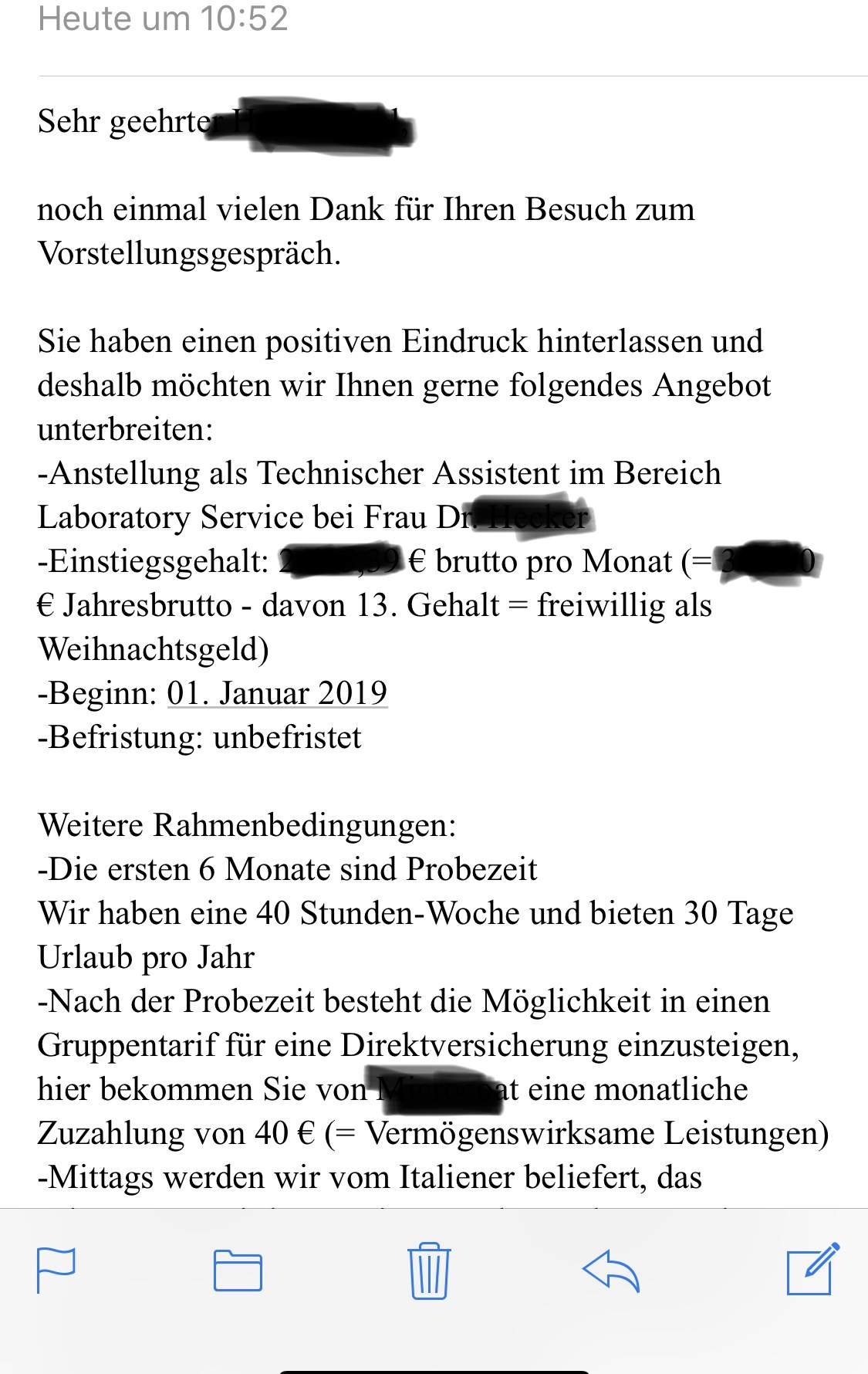 Wie bindend ist eine schriftliche Job-Zusage per e-mail? (Bewerbung, Arbeitsrecht, Jobangebot)