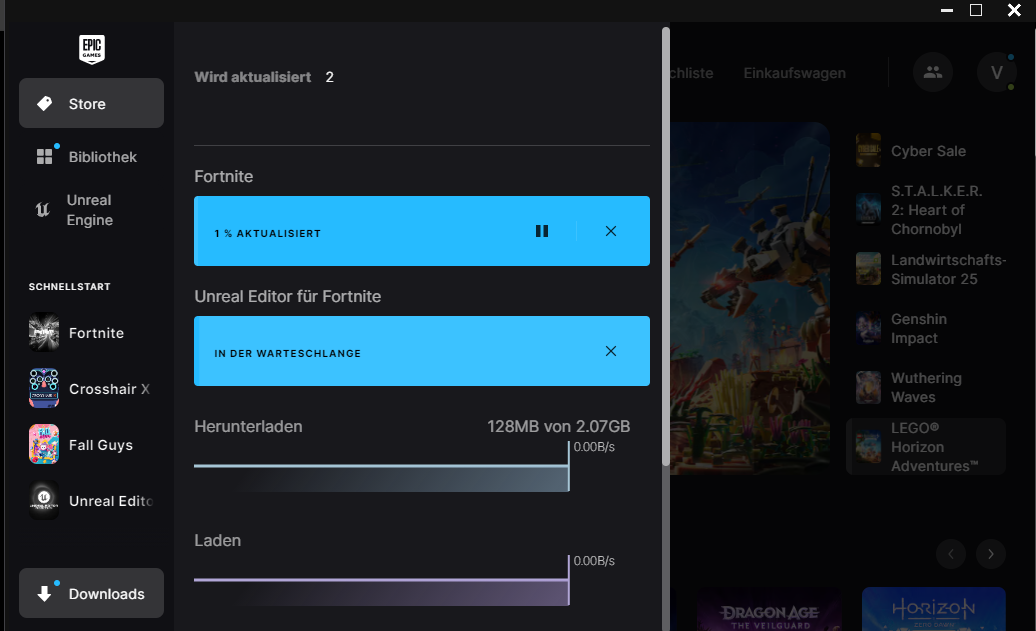 Wie den 0mb/s bug im fortnite launcher fixen? (PC, WLAN, Update)