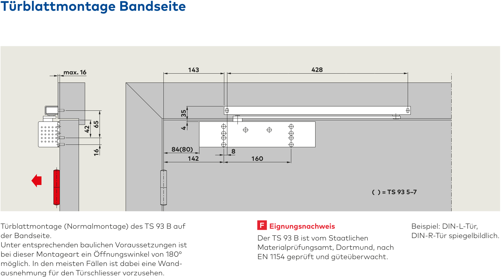 Wie dormakaba Türschließer TS 93 EN 2-5 mit möglichst hoher ...