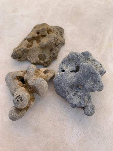 Wie entstehen diese komischen Steine, die ich am Mittelmeerstrand in Spanien gefunden habe?