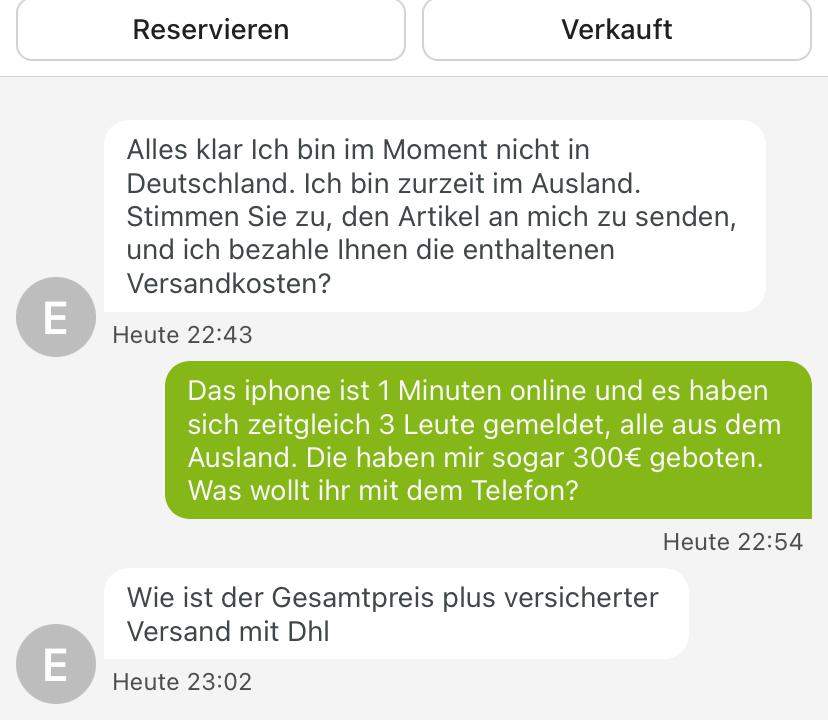 Wie erkenne ich ob gerade bei ebay Kleinanzeigen ein Betrug stattfindet