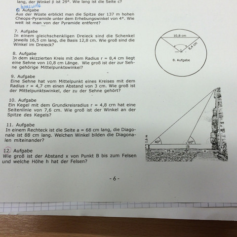 Aufgabe 12) - (Schule, Mathematik, Winkelfunktion)
