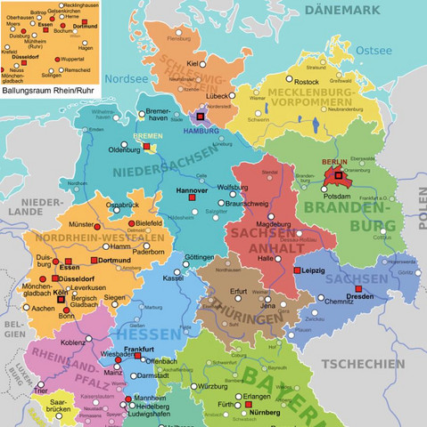 Wie Es Schon Auf Der Karte Zu Erkennen Ist Ist Hamburg Sehr Klein Gezeichnet Und Niedersachsen Sehr Gross Schule Deutschland Landkarte