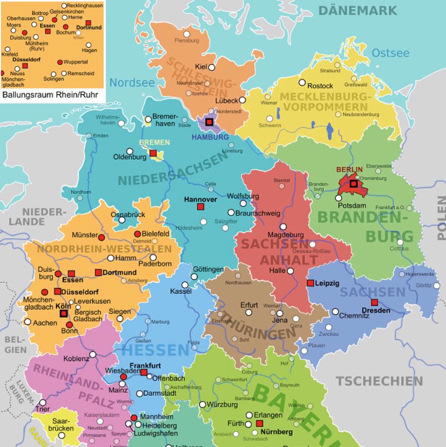 Wie es schon auf der Karte zu erkennen ist - ist Hamburg sehr klein
