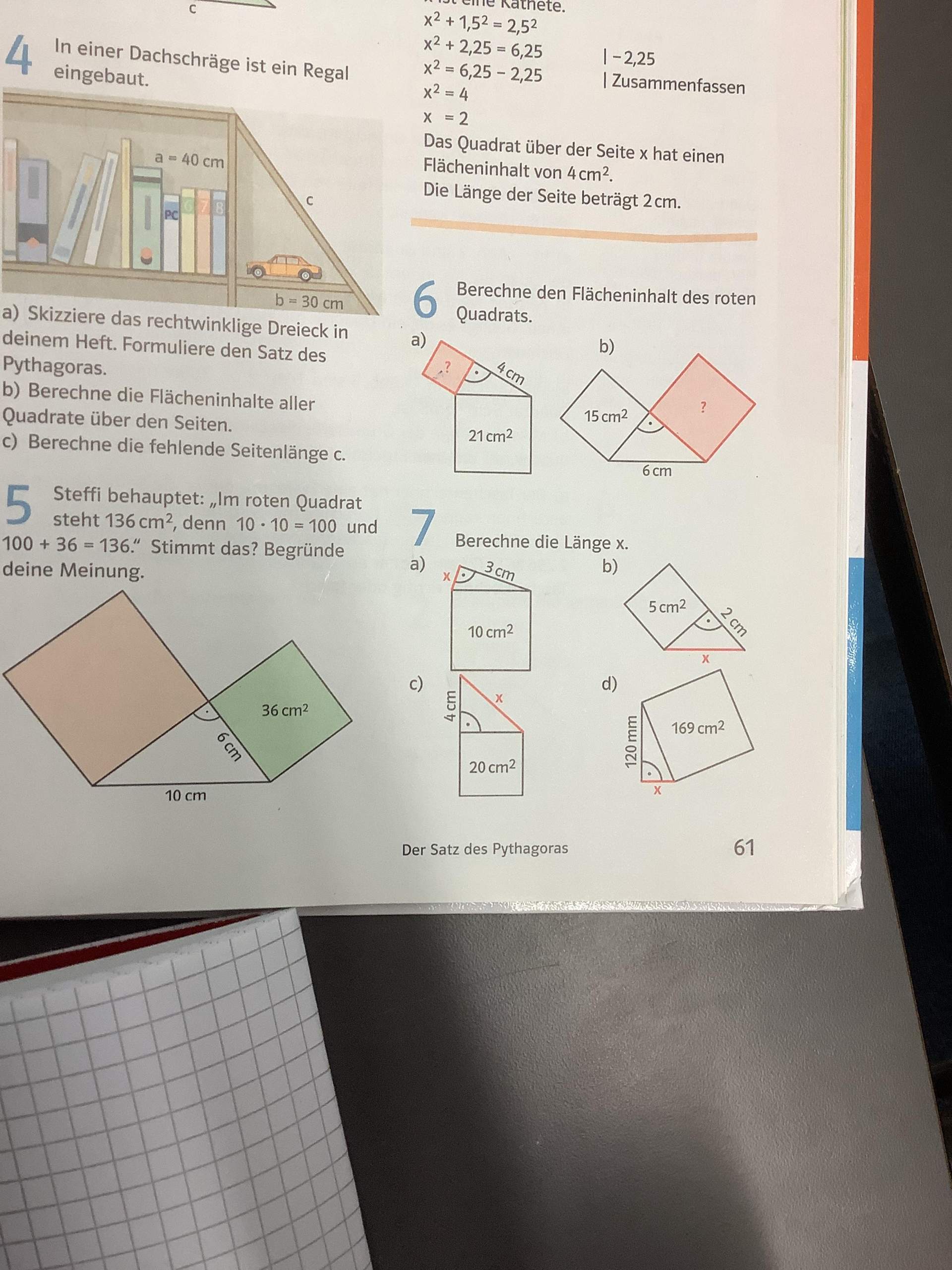 Wie rechnet man diese Aufgabe, Aufgabe7!? (Mathematik, Wurzel, Satz des