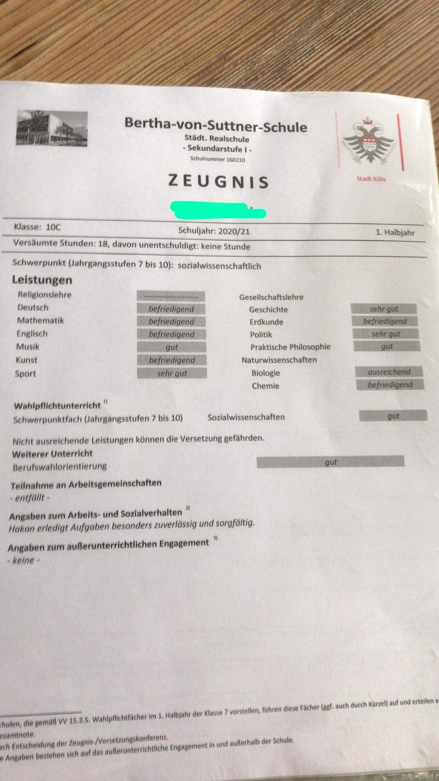 Wie findet ihr das Zeugnis? (Schule, Ausbildung und Studium)