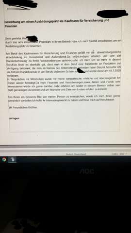 Wie Findet Ihr Diese Bewerbung Fur Den Ausbildungsplatz Kaufmann Fur Versicherung Und Finanzen Ausbildung Und Studium Ausbildung Anschreiben Kaufmann Für Versicherungen Und Finanzen
