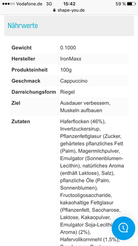 Riegel - (Muskelaufbau, Massephase)
