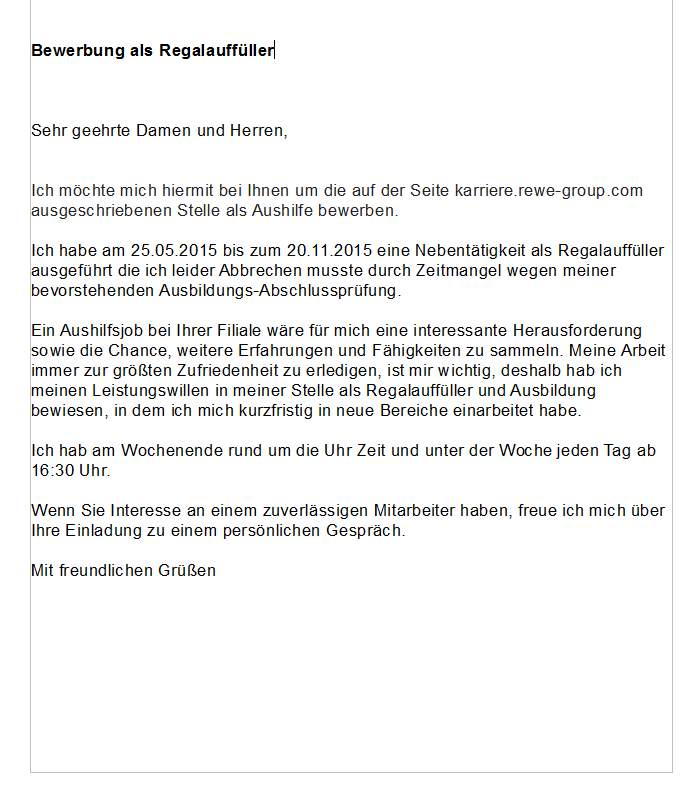 Bewerbungsschreiben Studenten Rewe Muster / Arbeiten Im Rewe Markt Rewe