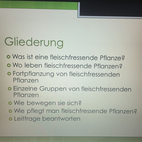 Gliederung  - (Schule, Biologie, Lehrer)