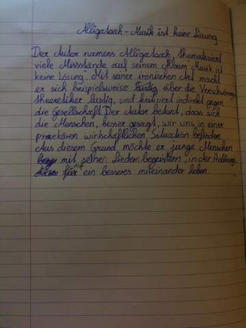 - (Schule, Musik, Deutsch)