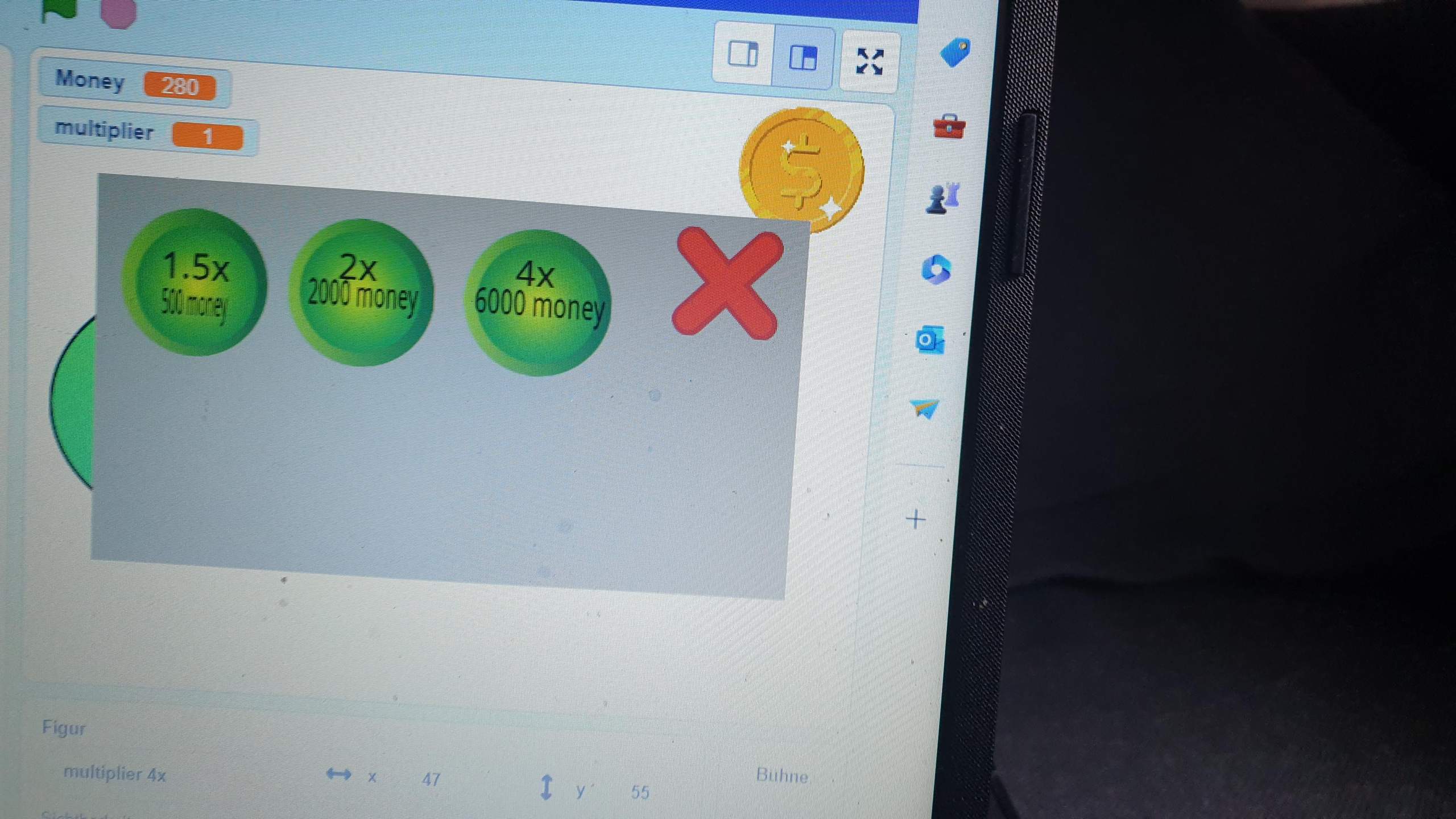 Wie füge ich einen Geld Multiplikator bei Scratch ein? (App ...