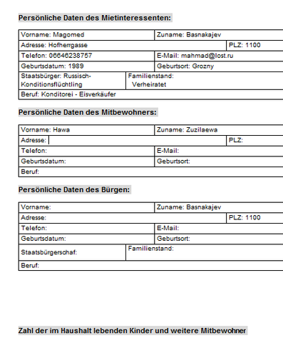 Formular - (Wohnung, Miete, wohnen)