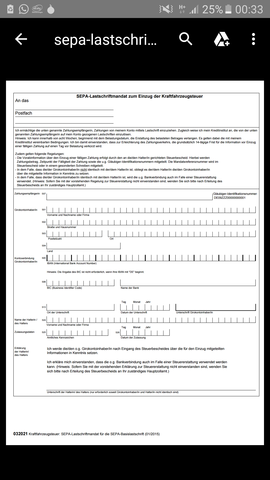 wie fülle ich die sepa lastschrift mandat aus ? (ummelden, kfz-steuer