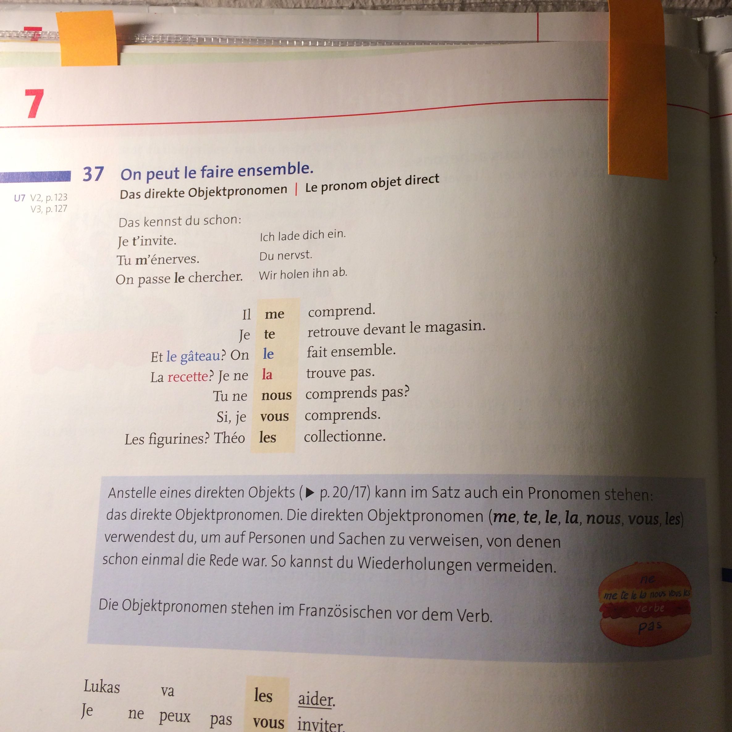 Wie Funktioniert Das Direkte Objektpronomen Im Franzosischen Lernen Franzosisch 7 Klasse