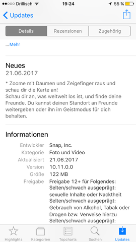 Wie Funktioniert Die Neue Funktion Von Snapchat Standort An Freunde Und Karte Ranzoomen Steht Da Handy App Update