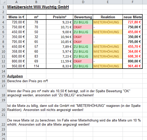 wie funktioniert die Wenn-Funktion in diesem Fall? Wir ...