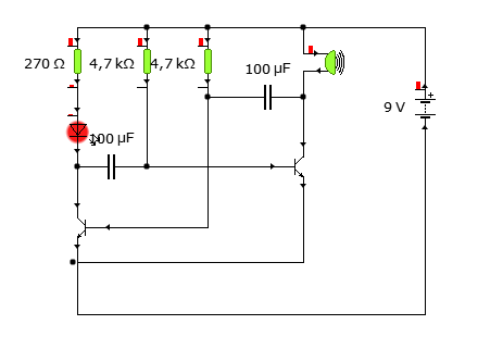 Wie funktioniert diese Schaltung (Blinkschaltung)? (Technik, Elektrik
