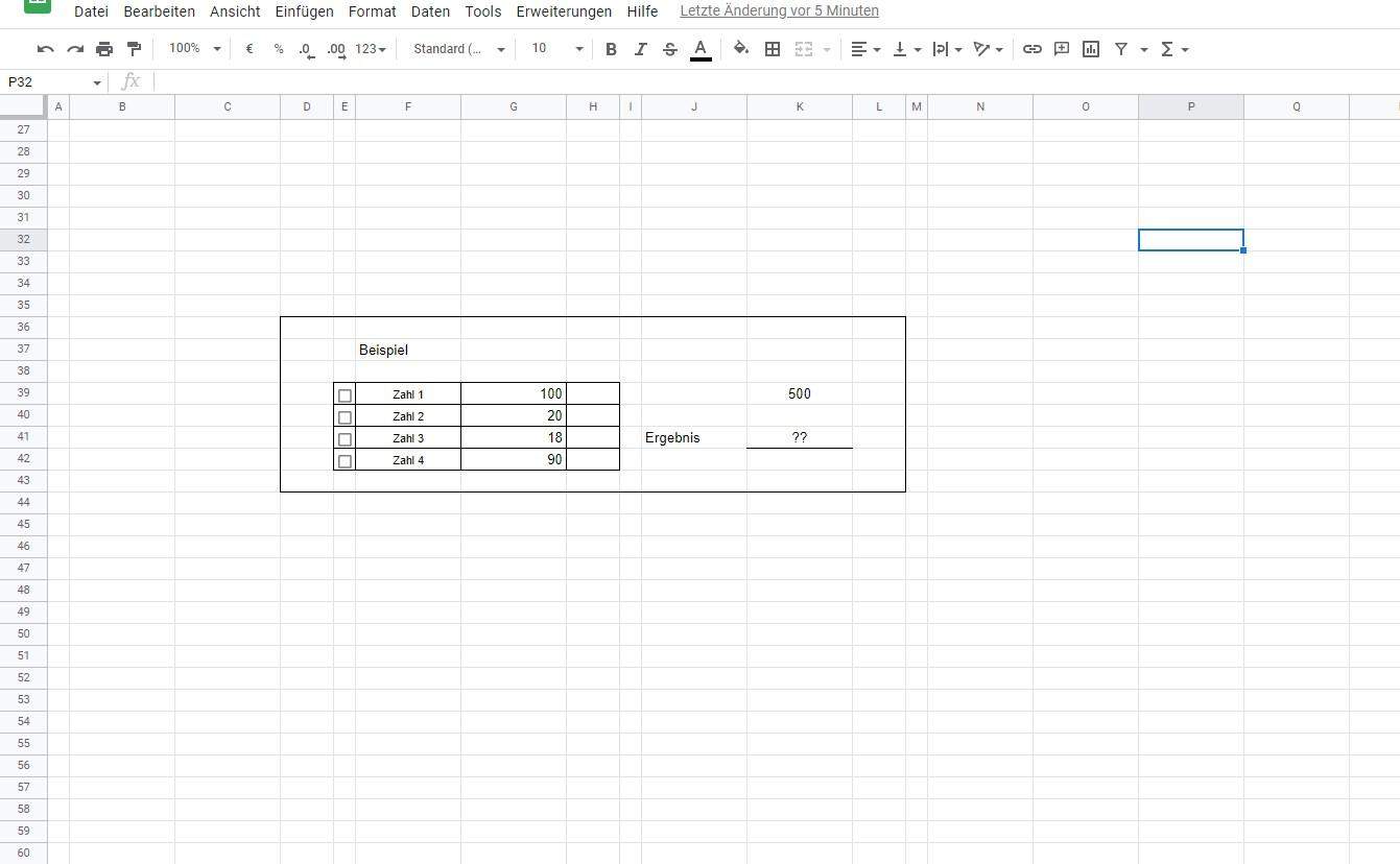 Wie funktioniert es, wenn bei bei Excel einen Haken setze, eine