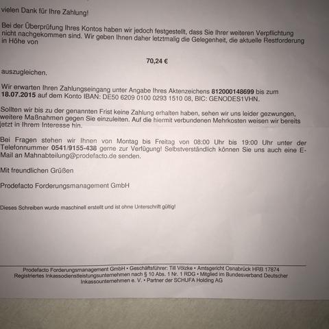 Die Vorlage, bitte um Hilfe - (Betrug, Prodefacto NordWestBahn)