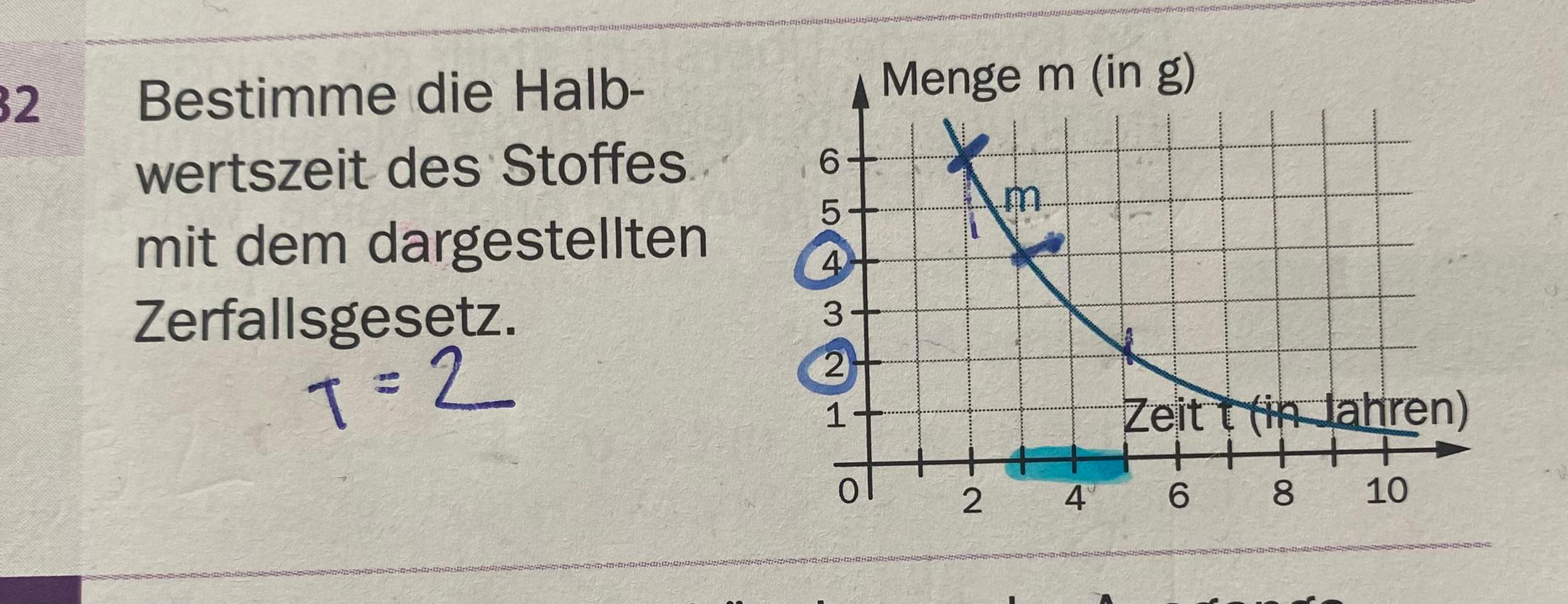 Wie geht das? (Exponentialfunktion, Halbwertszeit)