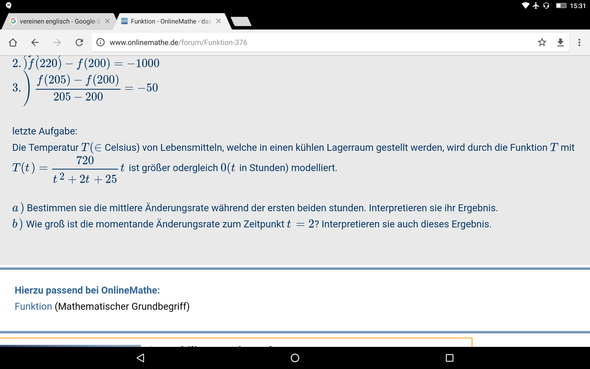 Aufgabe 14 b) - (Schule, Mathematik, Ableitung)