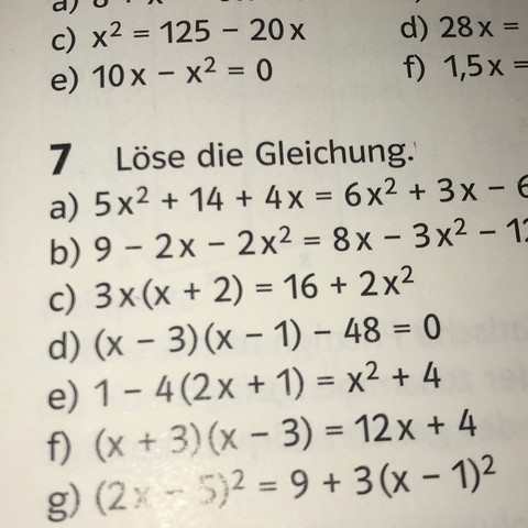 7c quadratısche Ergänzung  - (Mathematik, Gleichungen, schwer)