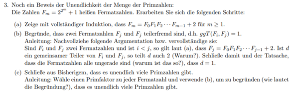 Wie geht dieses Mathe Beispiel (Unendlichkeit der Primzahlen)?
