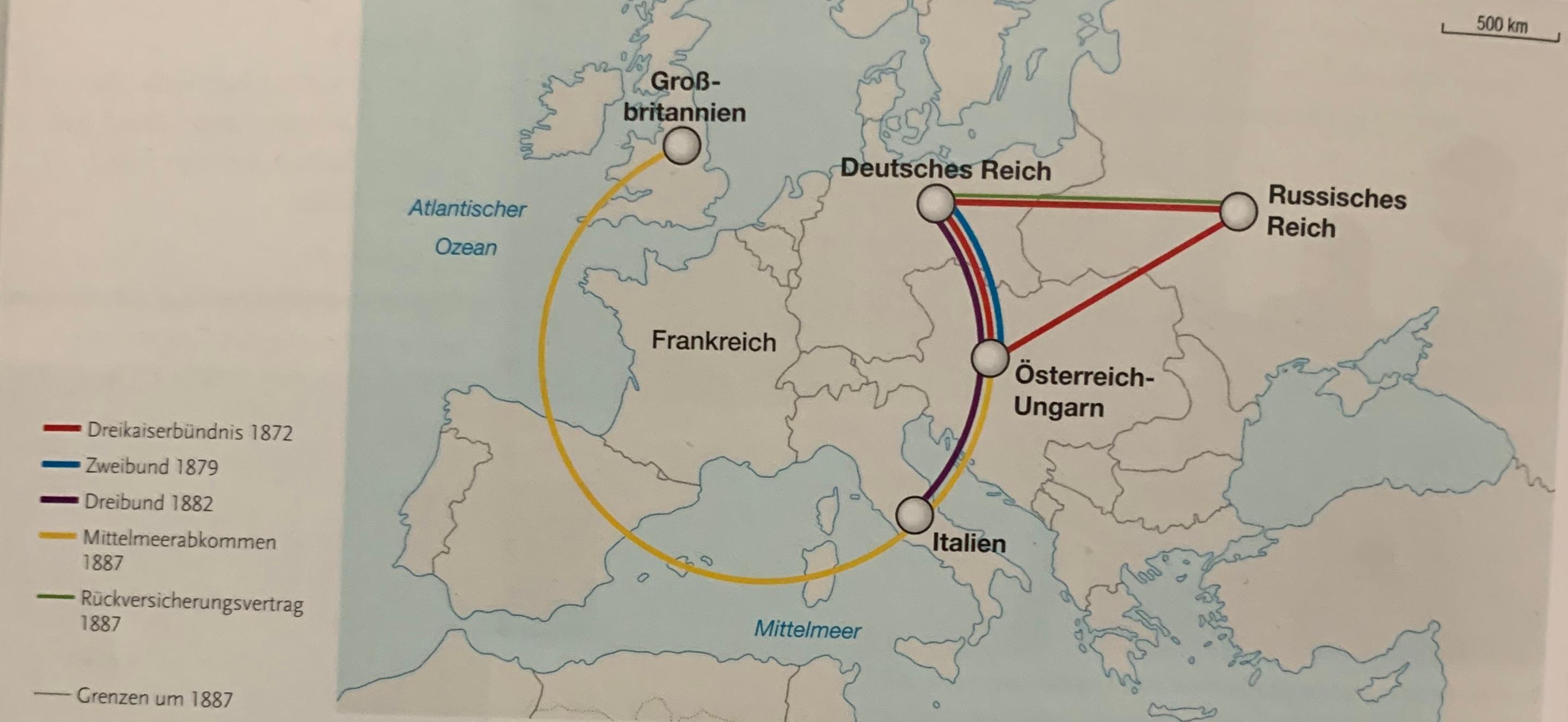 Wie hat sich das Bündnissystem gegenüber 1887 verändert (Die Lage Wie hat sich das Bündnissystem gegenüber 1887 verändert (Die Lage