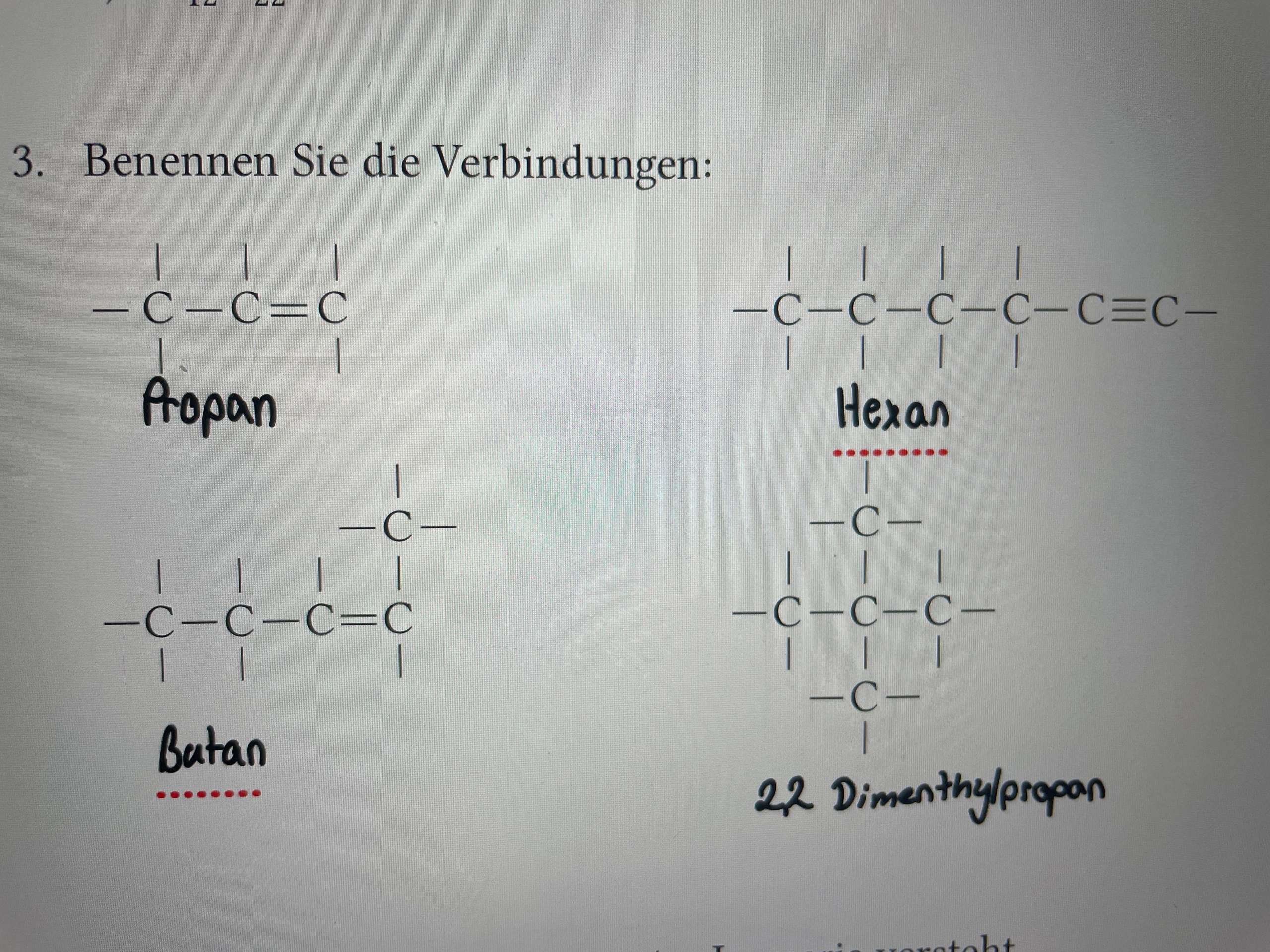 Wie heißen die Isomere? (Alkane, Strukturformel)