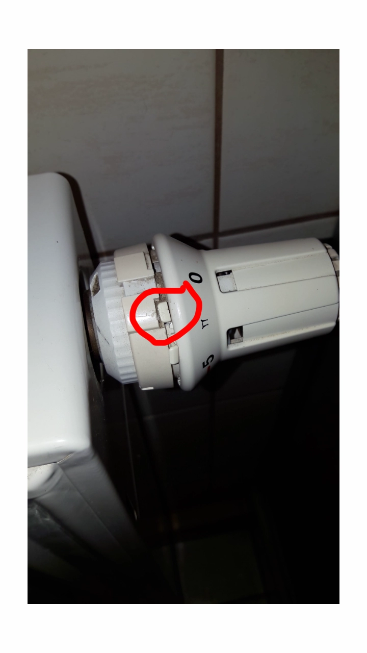 Wie heisst dieses Teil am Thermostat der Heizung? (kalt)