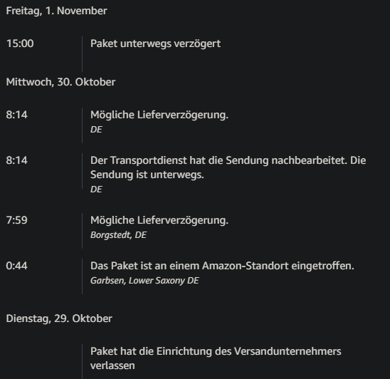 Wie hoch ist die Chance, dass das Paket Samstag kommt?