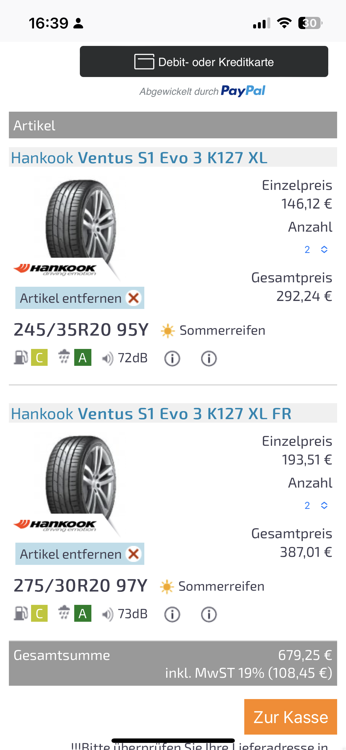Wie hoch ist die Wahrscheinlichkeit? (Auto, Reifen)