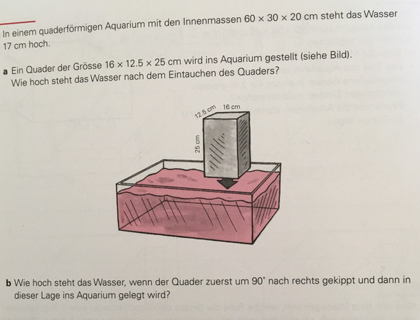 Wie Hoch Steht Das Wasser Nach Dem Eintauchen Der Quader Mathe Mathematik