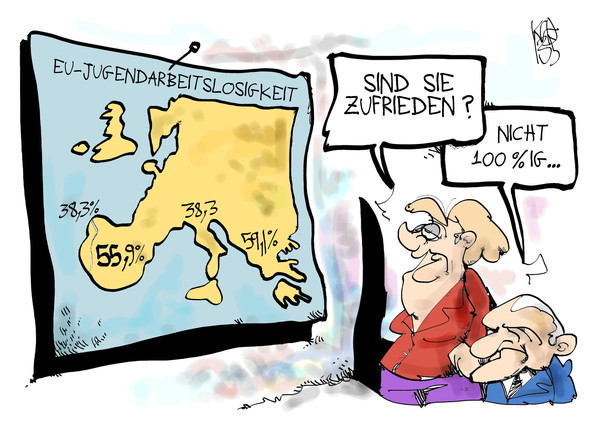 Karikatur - (Arbeit, Wirtschaft, Europäische Union)