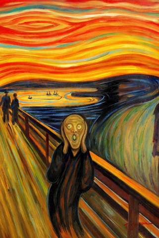 Wie interpretiert ihr das Gemälde "Der Schrei" von Edvart Munch?