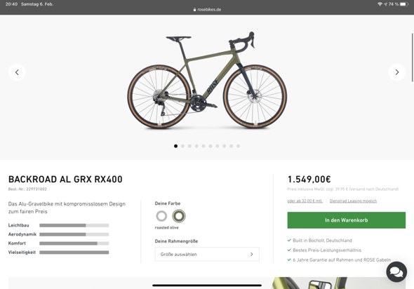 Wie ist das Gravel Bike BACKROAD AL GRX RX400 für diesen Preis ?