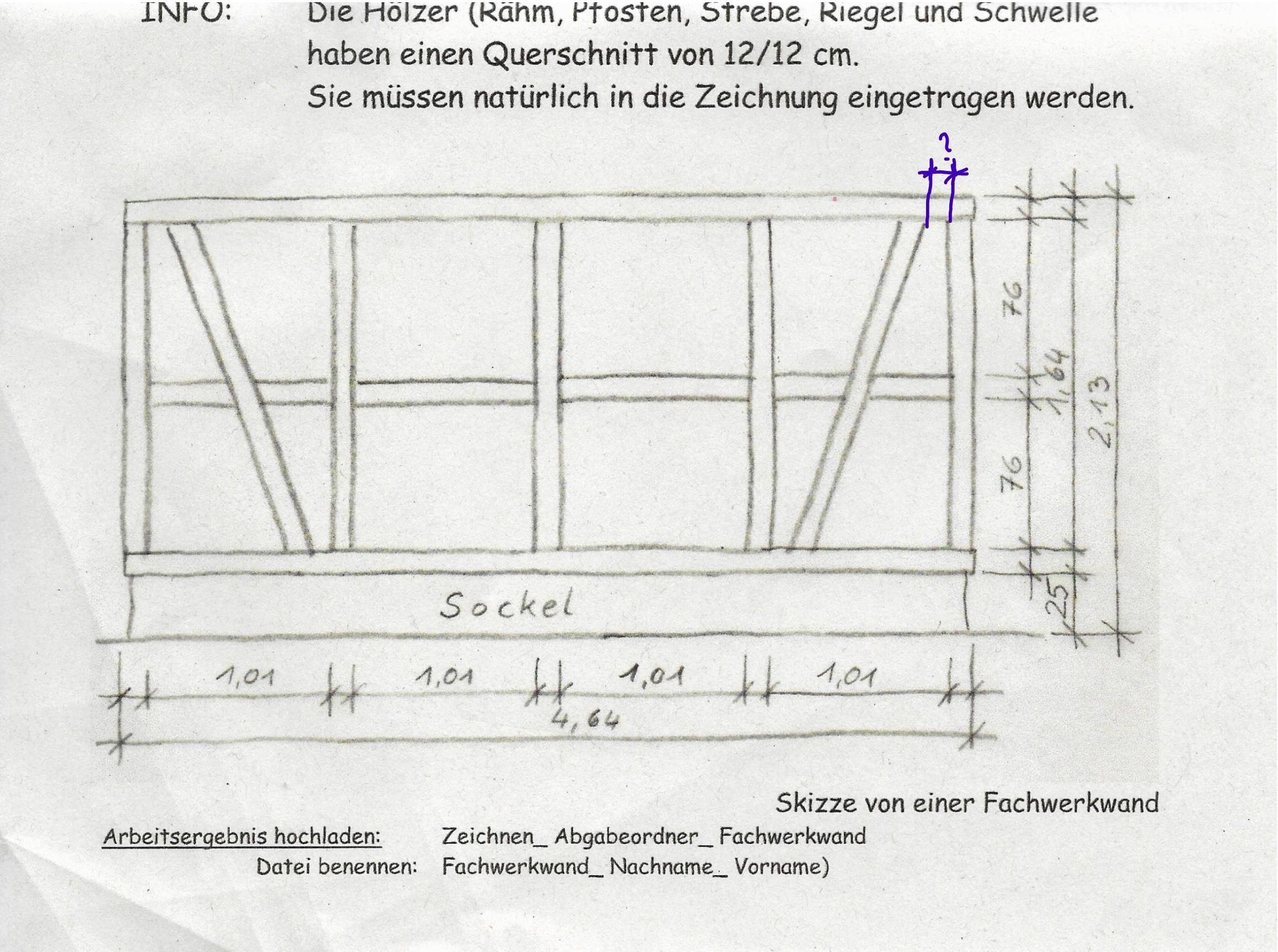 Wie ist der Abstand von Strebe zum Pfosten in einer Fachwerkwand in ...