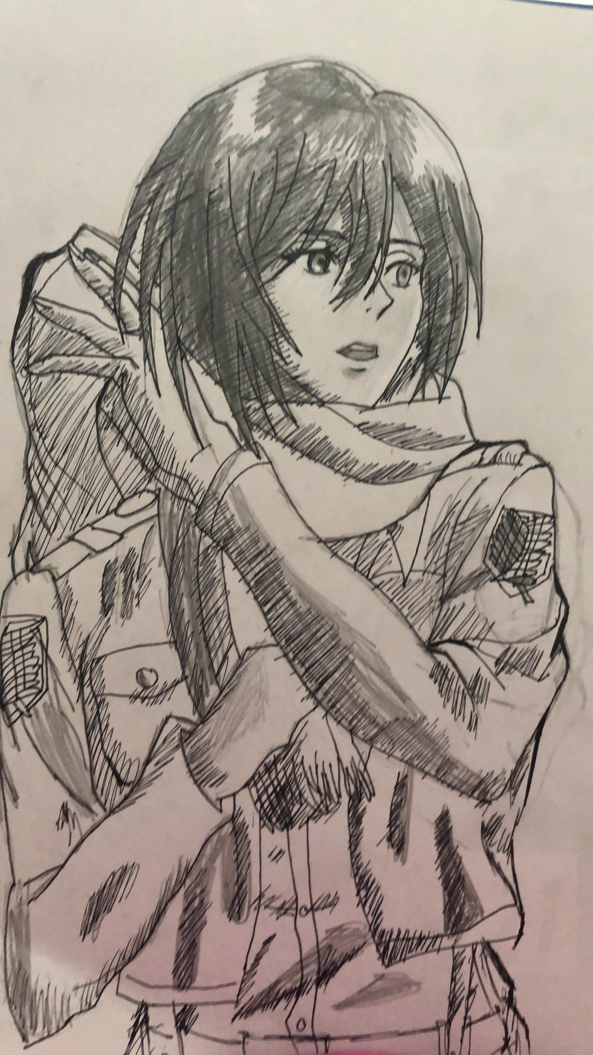 Wie ist die zeichnung von Mikasa Ackermann geworden? (Computer, Anime,  Manga)