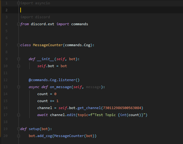 Discord Message Counter Wie ist es in discord.py möglich einen Message Counter zu erstellen ...