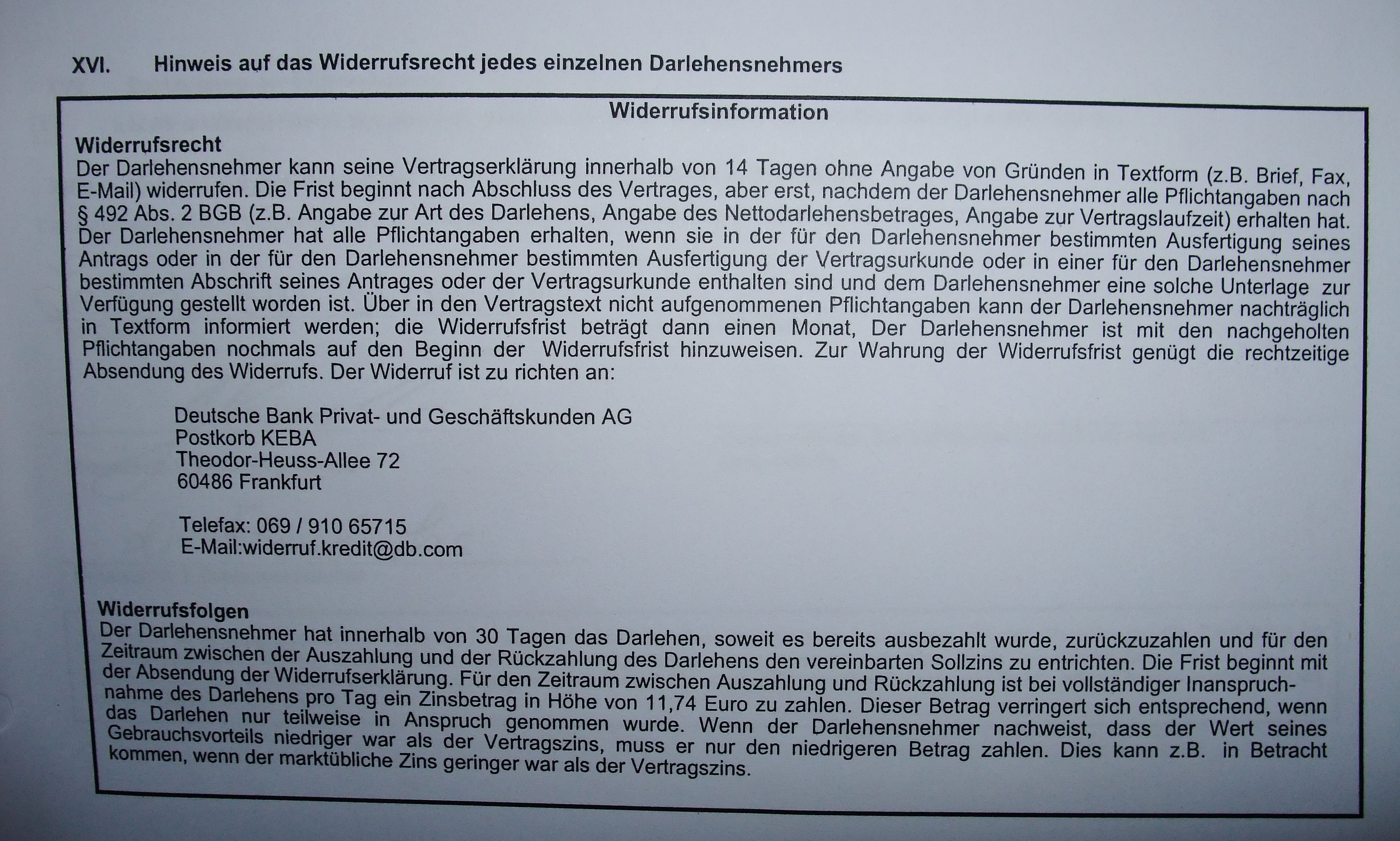 Wie Ist Meine Chance Durch Eine Falsche Widerrufsbelehrung Aus Dem