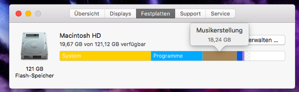 Festplatten-Übersicht - (Apple, löschen, Mac)