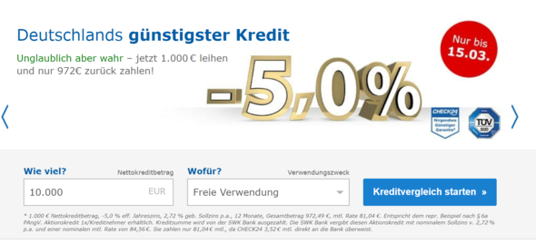 Wie Kann Check24 Einen Kredit Ausstellen Mit Einem 5 Jahreszins