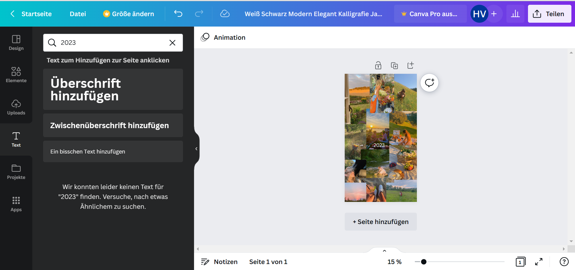 Wie kann ich auf Canva den Entwurf dann speichern? (Bilder, Instagram ...