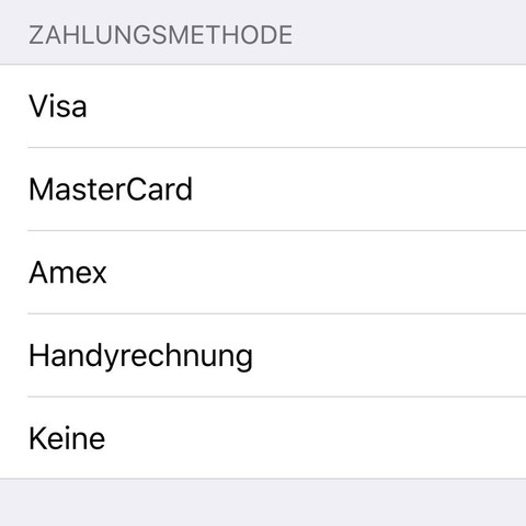 Zahlungsarten - (Film, iTunes, zahlungsart)