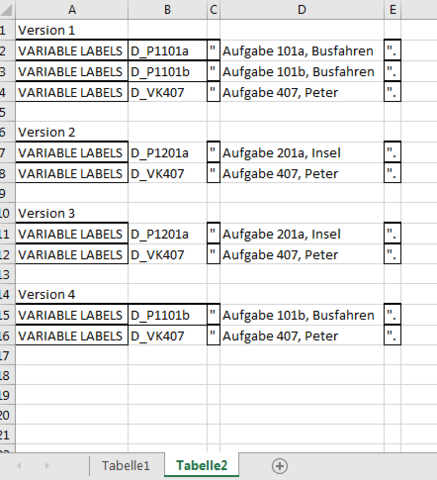 Tabelle 2 - (Excel, Office)
