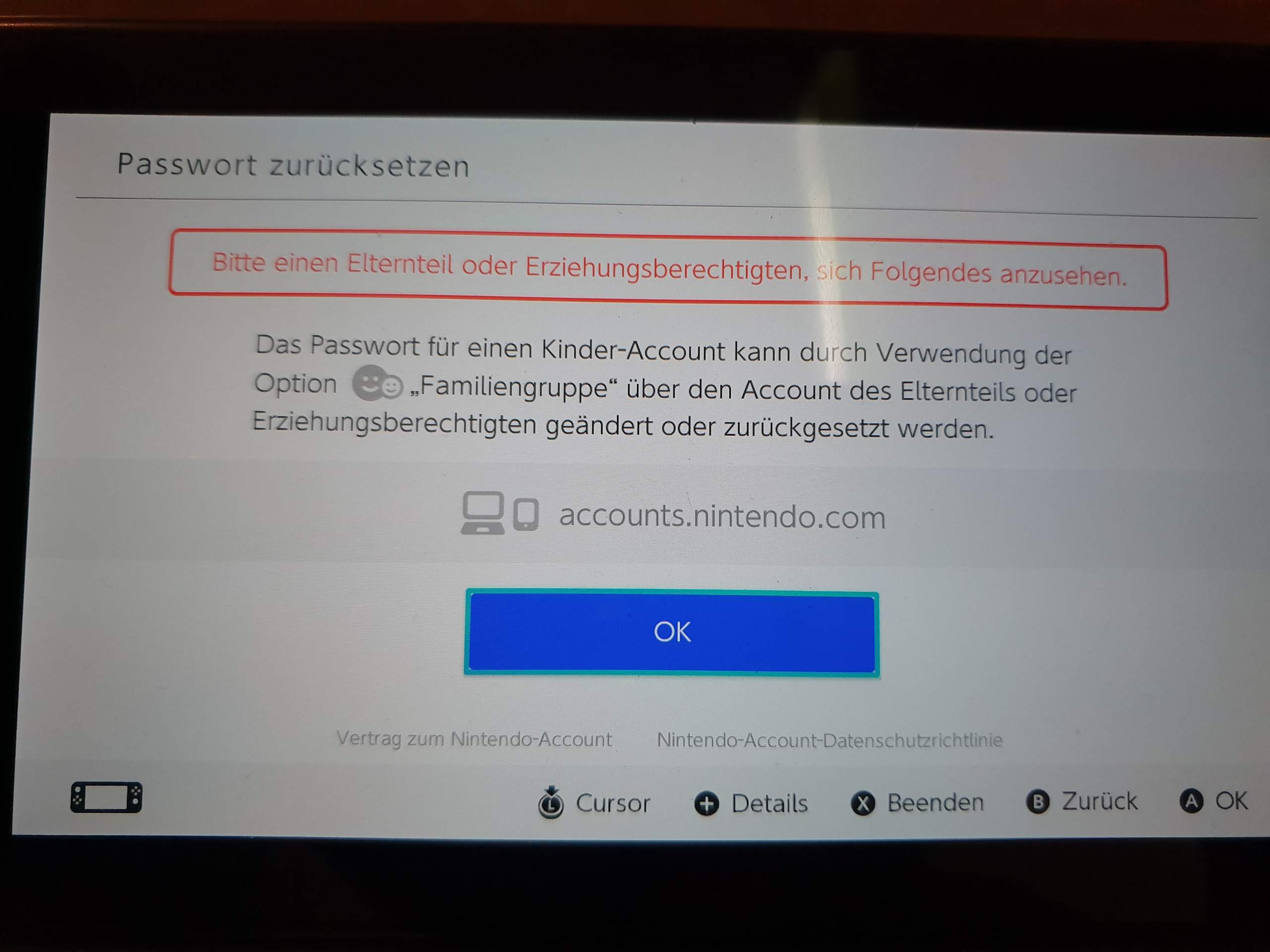 Wie kann ich das Passwort von meinem Kinder Nintendo Account reseten ...