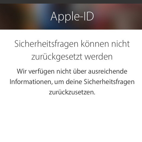 Ich kann die Sicherheitsfragen nicht zurücksetzen und dadurch nichts mehr kaufen - (apple id, Sicherheitsfragen Sicherheits)