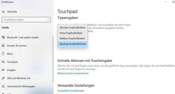 Wie kann ich das Touchpad komplett deaktivieren?