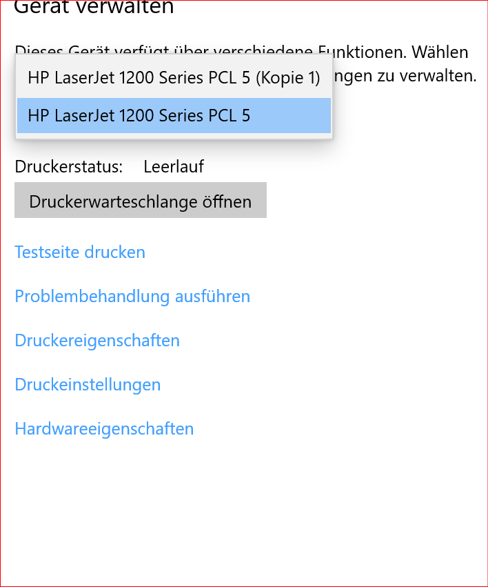 wie kann ich den Drucker (Kopie 1) löschen? Technik)